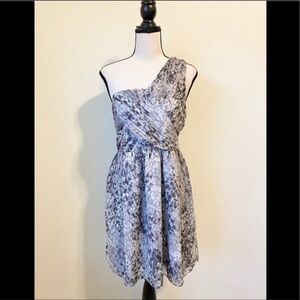 MM Couture Animal Print One Shoulder Dress